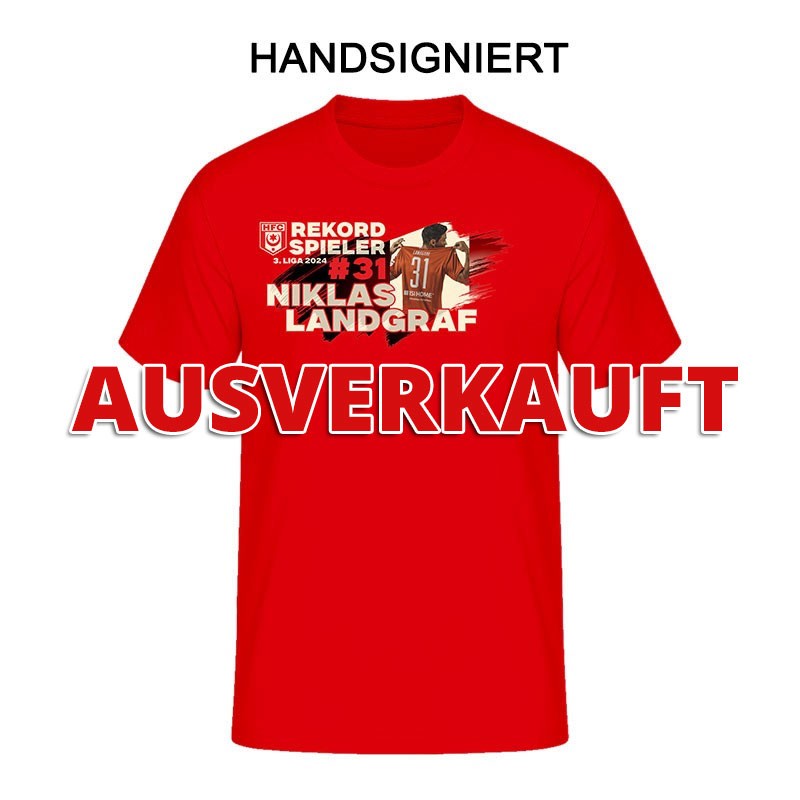 T-Shirt Niklas Landgraf Rekordspieler rot